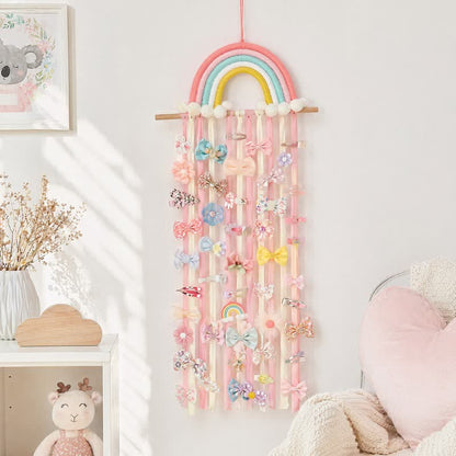 Decorazione da parete nordica con nappe arcobaleno fatte a mano - image 2