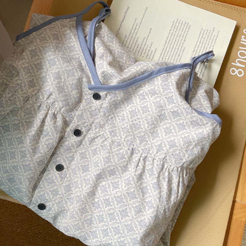 Camicia da notte da donna in cotone stampato vintage - image 4