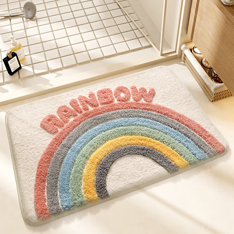 Tappeto da bagno moderno in peluche con motivo arcobaleno - Arcobaleno - 31'' × 47'' - image 0