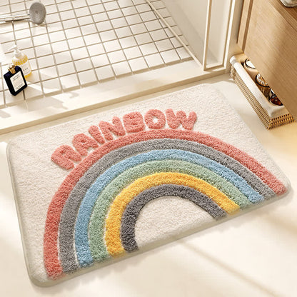 Tappeto da bagno moderno in peluche con motivo arcobaleno - Arcobaleno - 31'' × 47'' - image 0