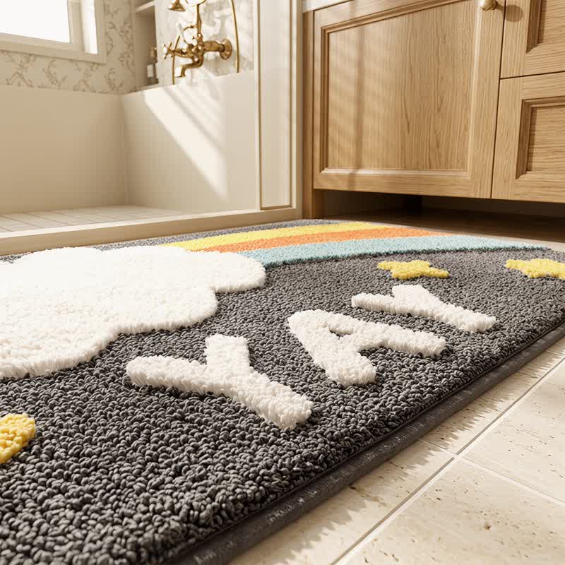 Tappeto da bagno in finto cashmere arcobaleno YAY - image 5