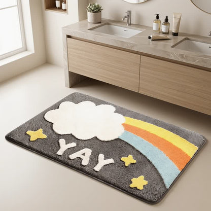 Tappeto da bagno in finto cashmere arcobaleno YAY - image 2