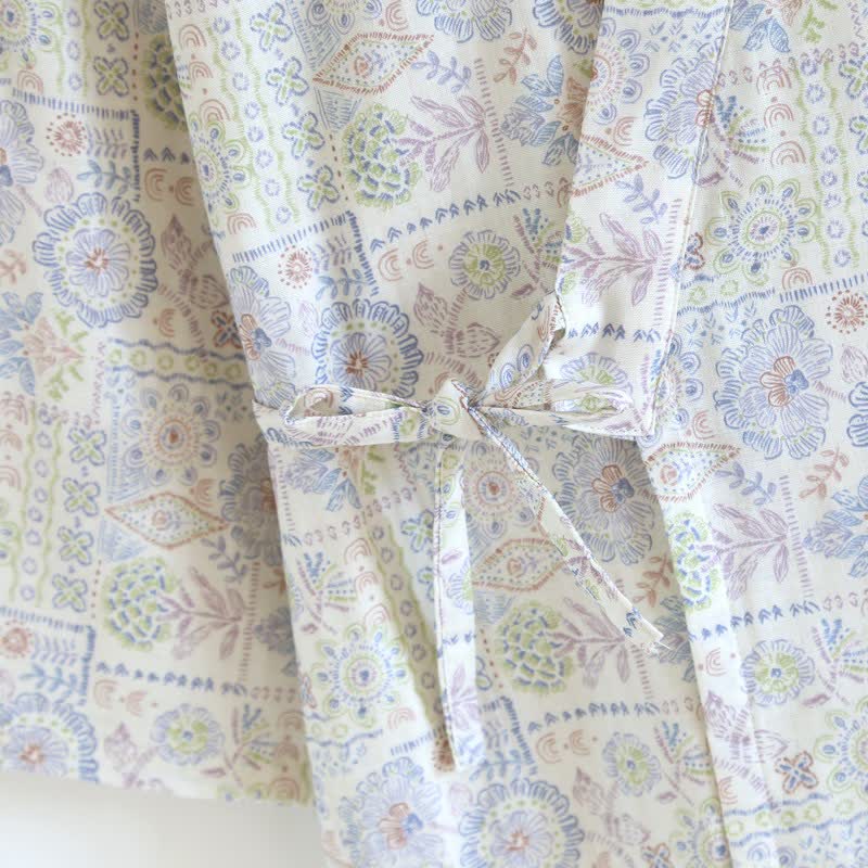 Kimono etnico vintage in cotone con stampa floreale - image 10