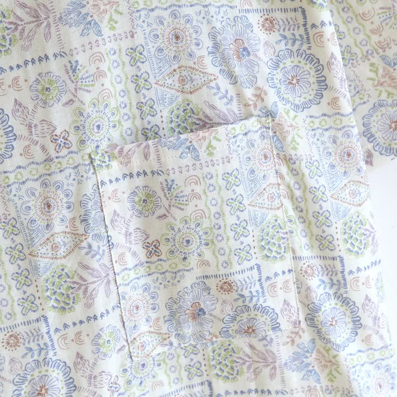 Kimono etnico vintage in cotone con stampa floreale - image 11