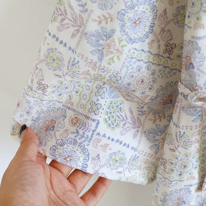 Kimono etnico vintage in cotone con stampa floreale - image 9