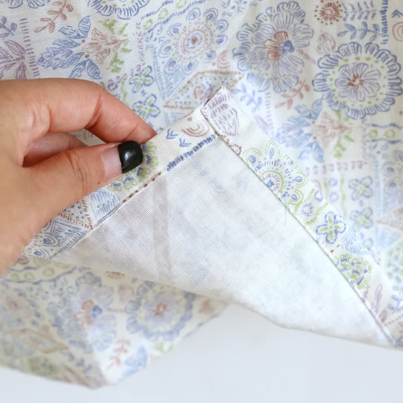 Kimono etnico vintage in cotone con stampa floreale - image 13