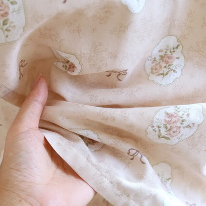 Kimono in cotone con rosa e fiocco incorniciati - image 11