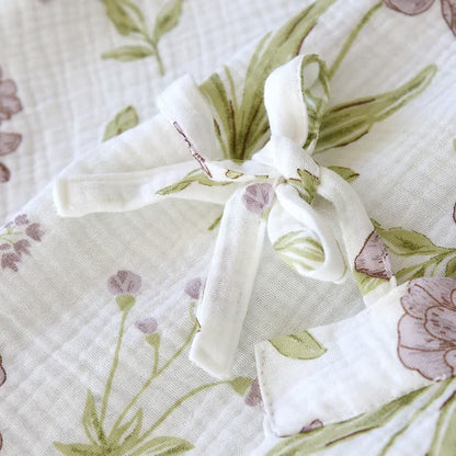 Kimono in cotone con stampa floreale viola - image 5