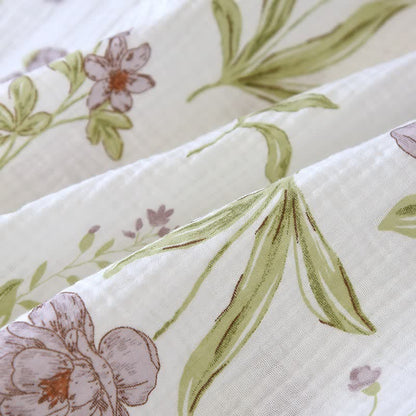 Kimono in cotone con stampa floreale viola - image 7