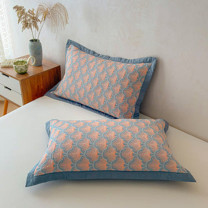 Trapunta a 3 strati in mussola di cotone jacquard con motivo a conchiglie marine - image 7