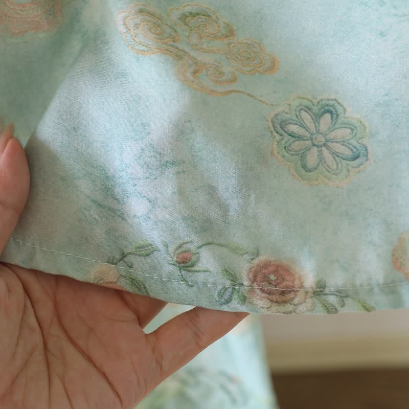 Pigiama da donna tradizionale orientale con stampa floreale - image 8