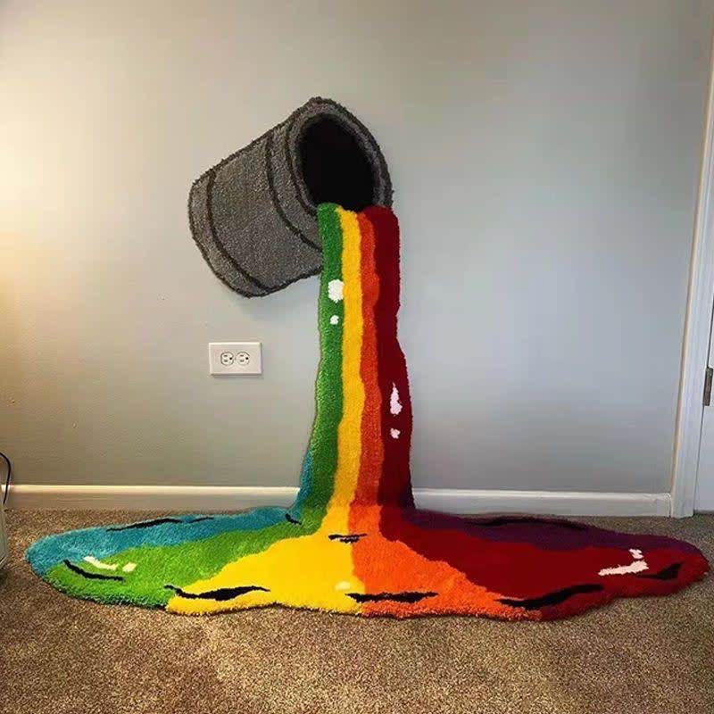 Tappeto in peluche con cascata arcobaleno - Arcobaleno - 63,0" di diametro - image 0