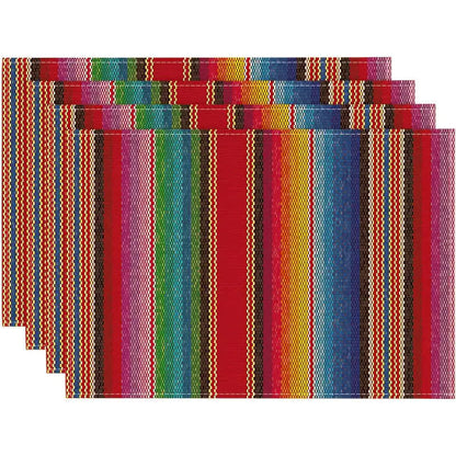 Tovagliette in lino a righe multicolore in stile nordico - image 1