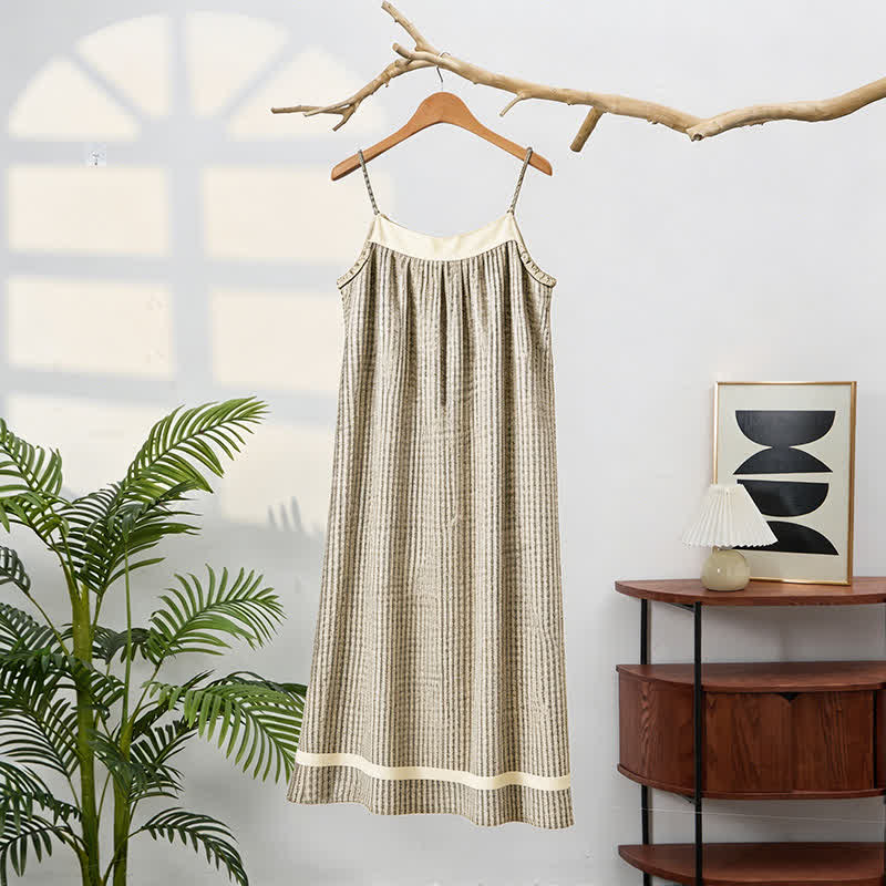 Camicia da notte vintage con stampa astratta - Beige - XL - image 0