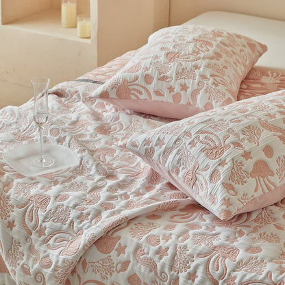 Set di trapunte reversibili con motivo "Vita dell'Oceano Rosa" - image 15