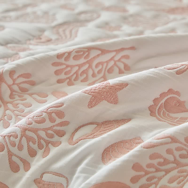 Set di trapunte reversibili con motivo "Vita dell'Oceano Rosa" - image 16