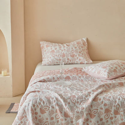 Set di trapunte reversibili con motivo "Vita dell'Oceano Rosa" - image 10