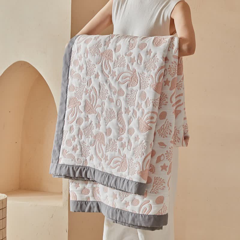 Set di trapunte reversibili con motivo "Vita dell'Oceano Rosa" - image 11
