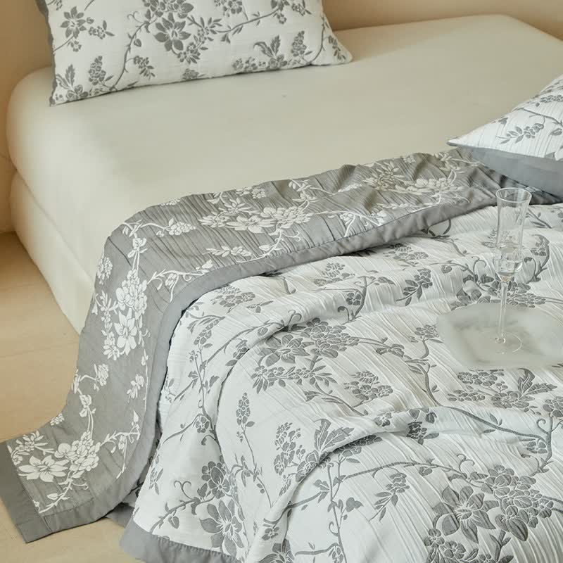 Set di trapunte reversibili con motivo rami e fiori - image 14