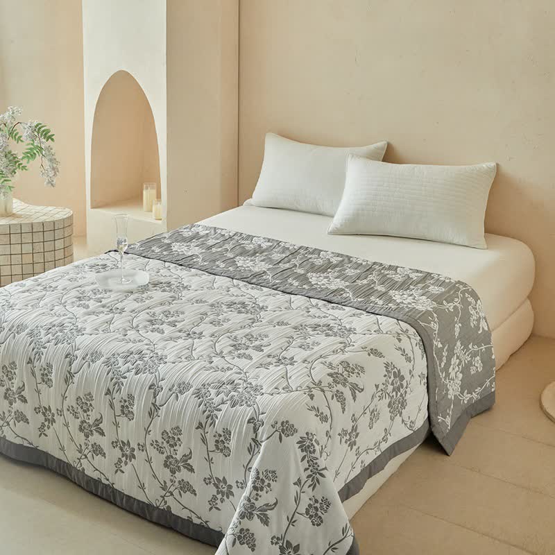 Set di trapunte reversibili con motivo rami e fiori - image 6