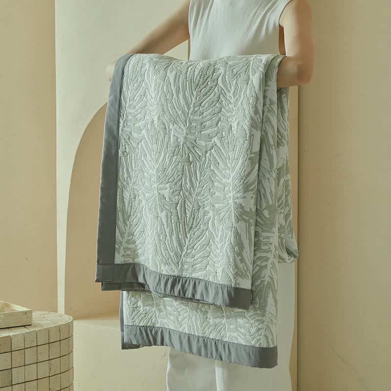 Set di trapunte reversibili con motivo a foglie di palma tropicali - image 12