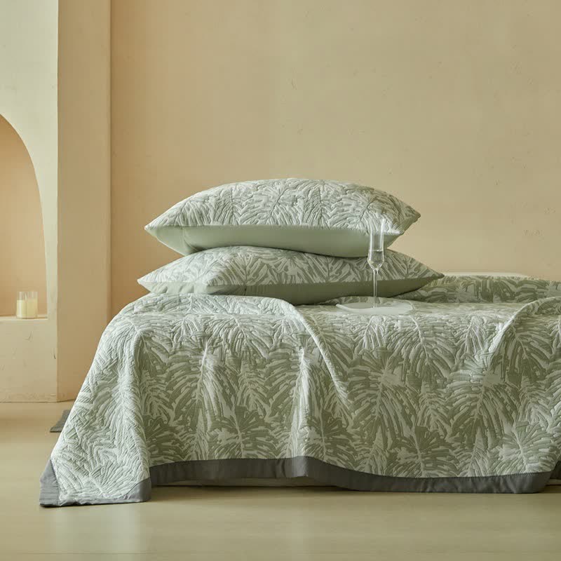 Set di trapunte reversibili con motivo a foglie di palma tropicali - image 10