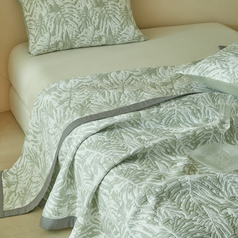 Set di trapunte reversibili con motivo a foglie di palma tropicali - image 13