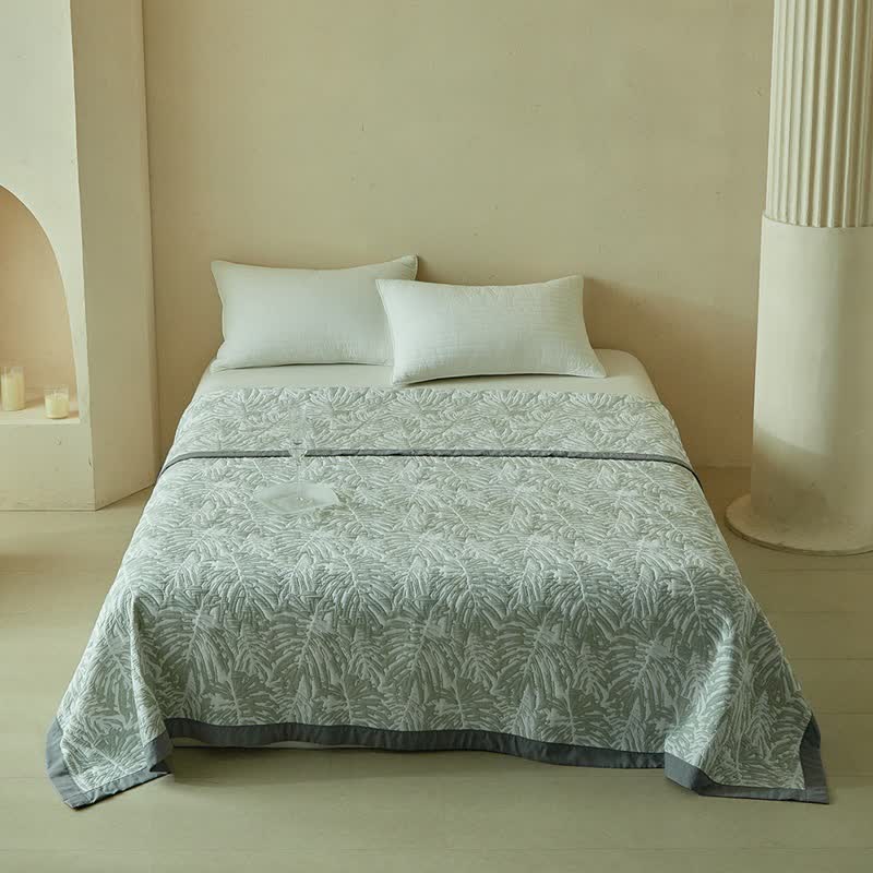 Set di trapunte reversibili con motivo a foglie di palma tropicali - image 6