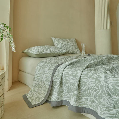 Set di trapunte reversibili con motivo a foglie di palma tropicali - image 3