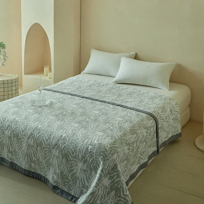 Set di trapunte reversibili con motivo a foglie di palma tropicali - image 7