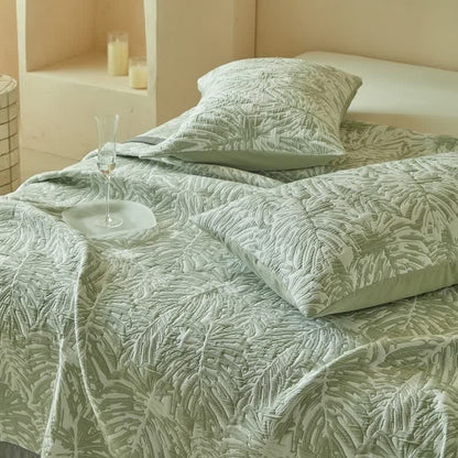 Set di trapunte reversibili con motivo a foglie di palma tropicali - image 15