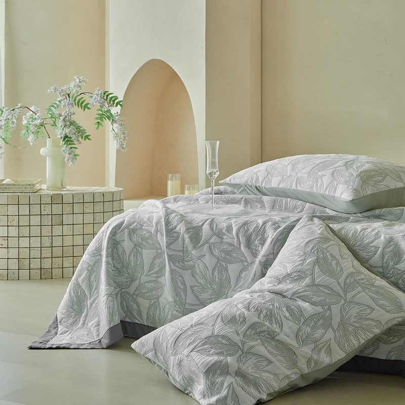 Set di trapunte con stampa di foglie botaniche - image 15