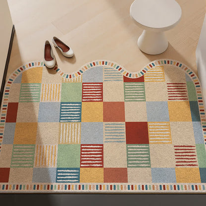 Tappeto d'ingresso stampato a patchwork con blocchi di colore - Colorato - 31'' × 47'' - image 0