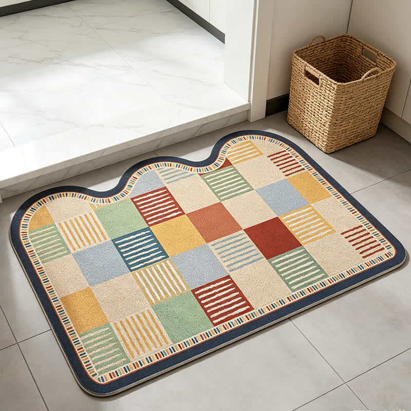 Tappeto retrò con bordo ondulato e patchwork - image 3