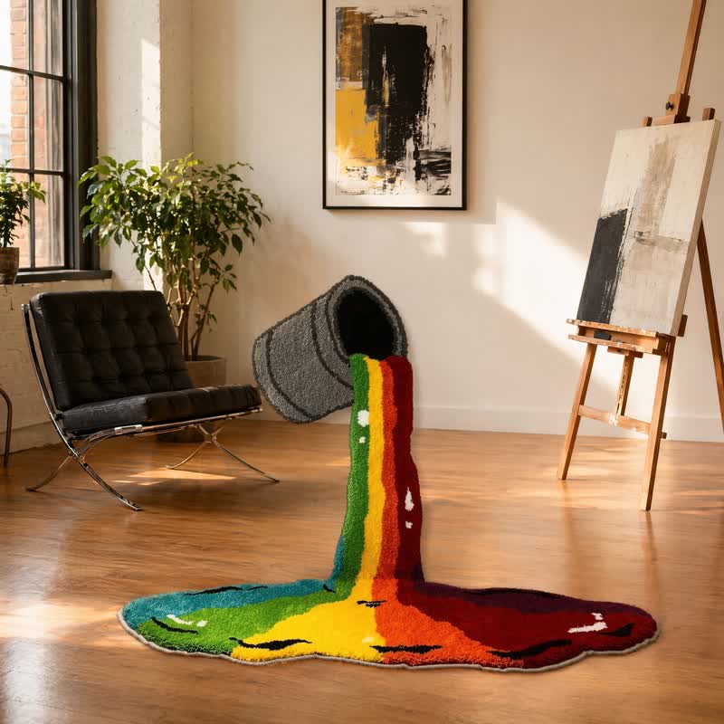 Tappeto in peluche con cascata arcobaleno - image 3