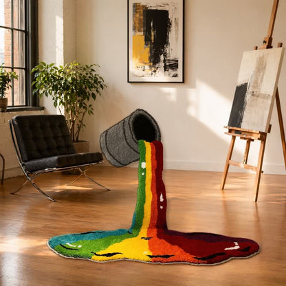 Tappeto in peluche con cascata arcobaleno - image 3