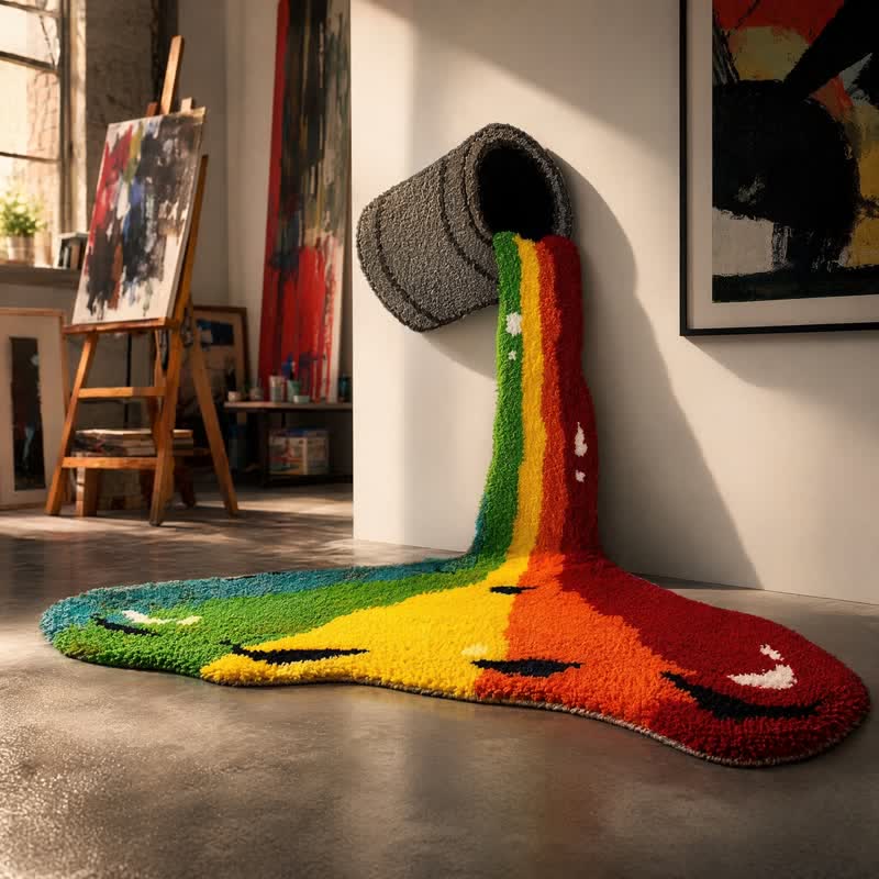 Tappeto in peluche con cascata arcobaleno - image 1