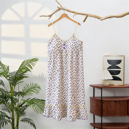 Camicia da notte senza maniche con volant e fiocco viola - Bianco - 2XL - image 0
