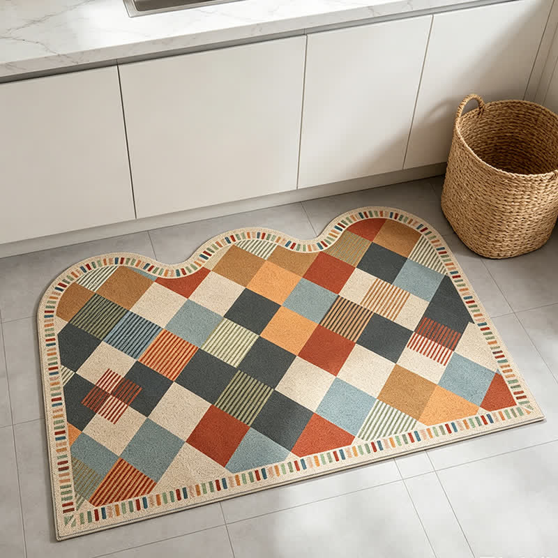 Tappeto retrò con bordo ondulato e patchwork - image 3