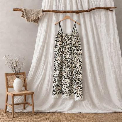 Abito da casa con stampa leopardata e nappe - image 6