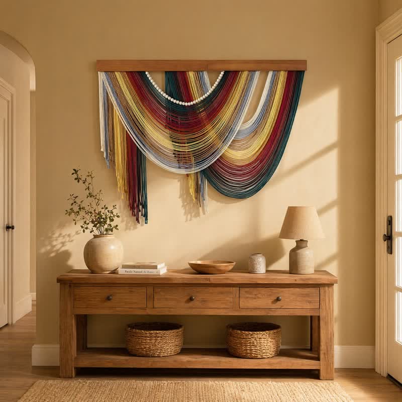 Decorazione da parete in cotone bohemien con perline - image 1