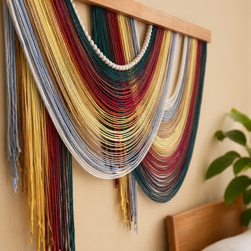 Decorazione da parete in cotone bohemien con perline - image 4