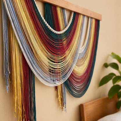 Decorazione da parete in cotone bohemien con perline - image 4