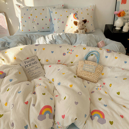 Set di biancheria da letto Rainbow Hearts Soft Touch - Colorato - Matrimoniale - Set di biancheria da letto - image 0