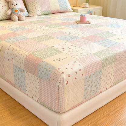 Set di biancheria da letto in cotone con patchwork color pastello - image 3