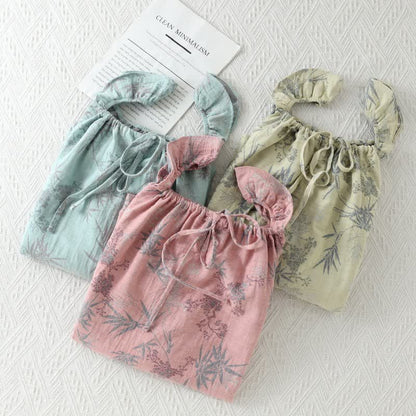 Camicia da notte in cotone con spalline a volant in bambù - image 1