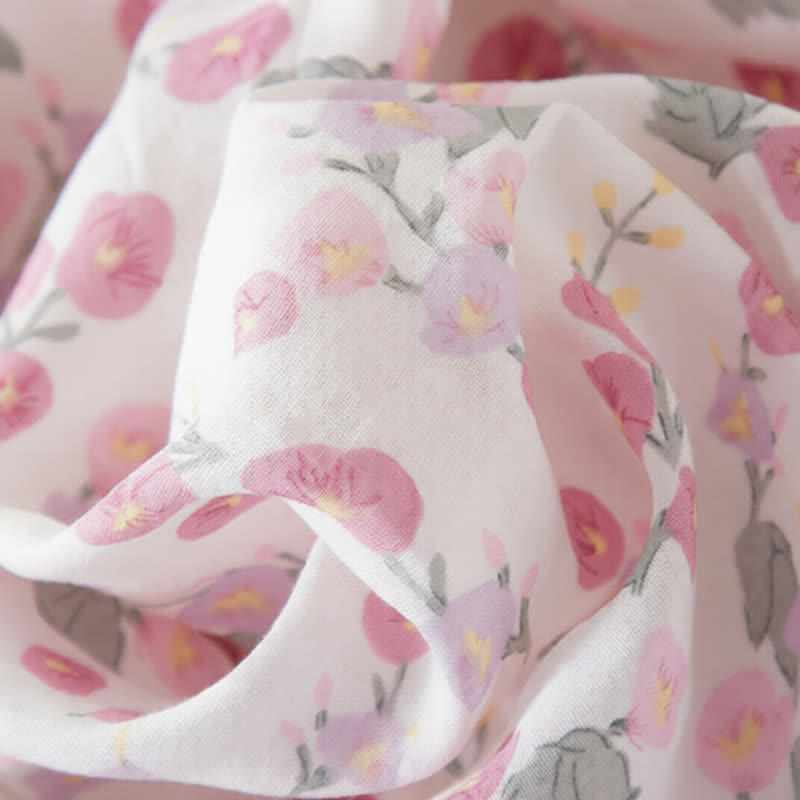 Camicia da notte in cotone con stampa floreale rosa pastorale - image 8
