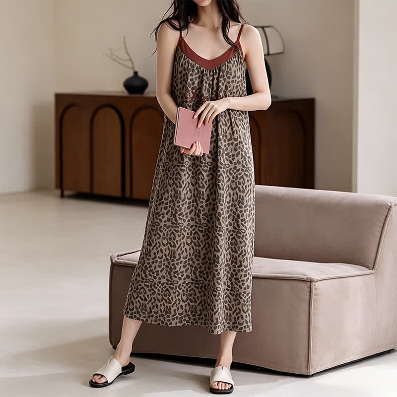 Camicia da notte in cotone con stampa leopardata - image 2