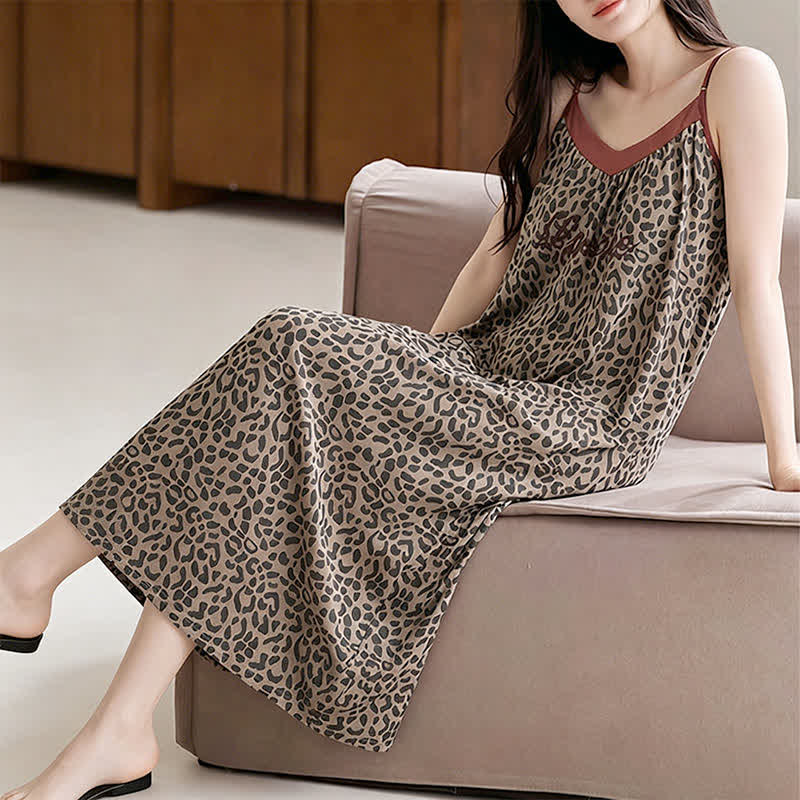 Camicia da notte in cotone con stampa leopardata - image 5