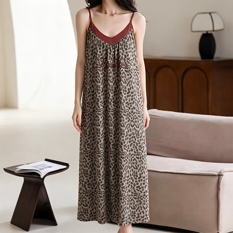 Camicia da notte in cotone con stampa leopardata - image 3